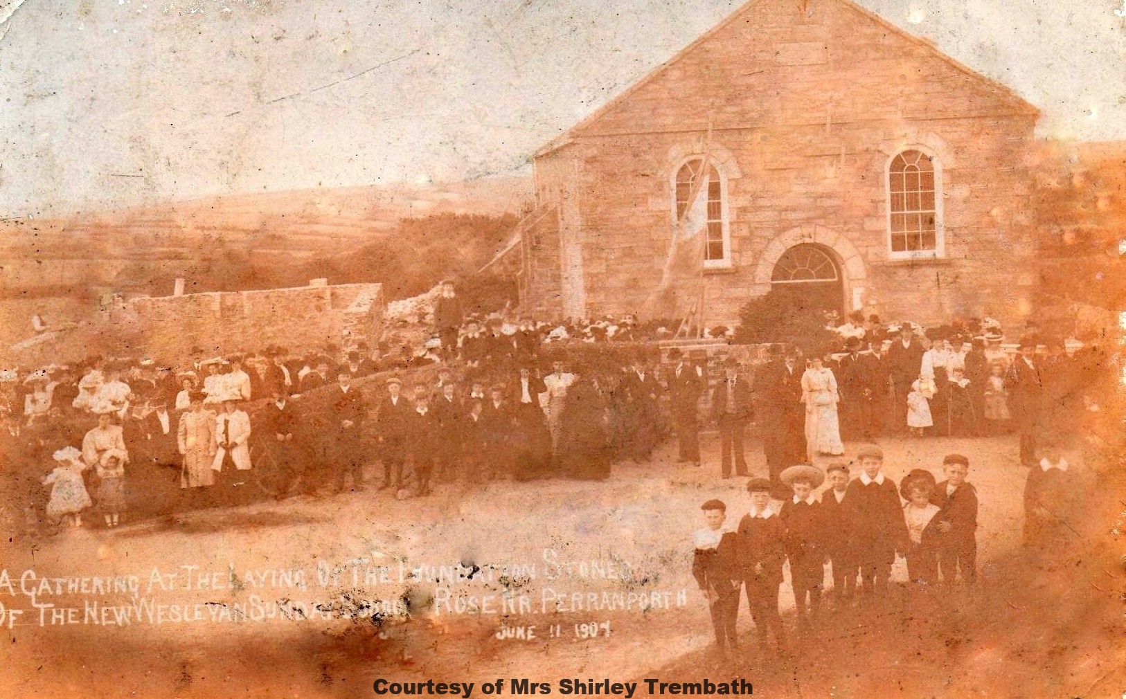 Laying Foundation Stone at Rose Chapel 1907